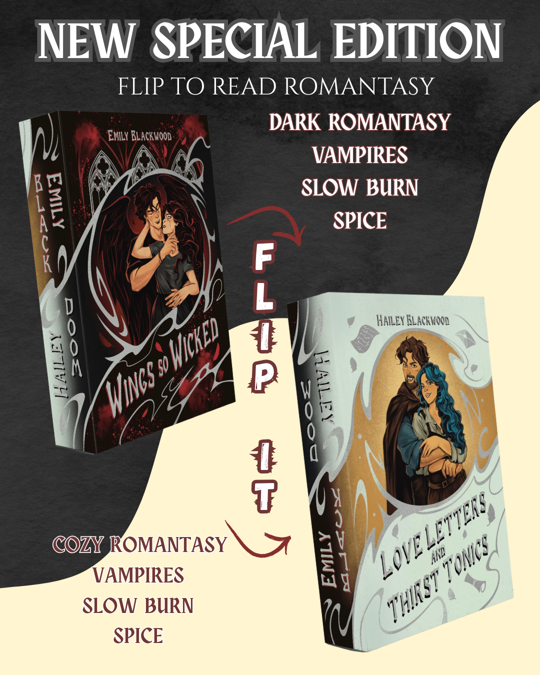 (PREORDER) FLIP EDITION Vampire Romantasy (Wings So Wicked, Love Letters and Thirst Tonics)